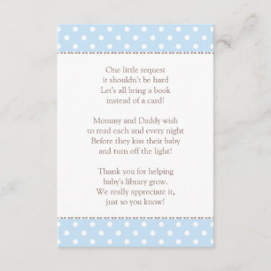 Carte D'accompagnement Un Petit Baby shower Bleu Demande