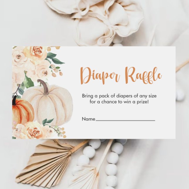 Carte D'accompagnement Un Petit Baby shower Citrouille Tickets De Raffle (Créateur téléchargé)
