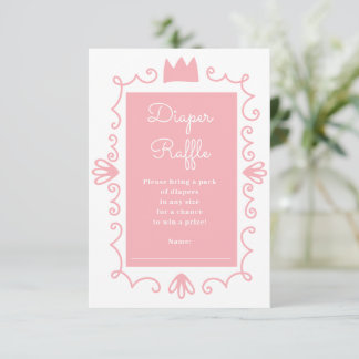 Carte D'accompagnement Un petit Baby shower de fille rose moderne Princes