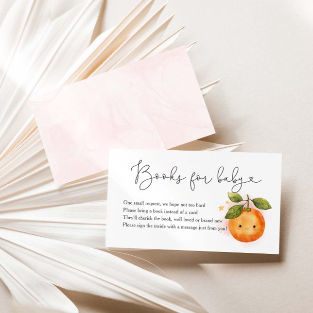 Carte D'accompagnement Un Petit Baby shower Orange Cutie Livres Pour Bébé (Créateur téléchargé)
