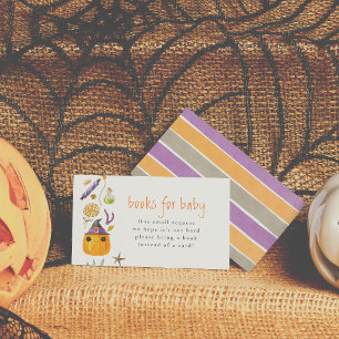 Carte D'accompagnement Un Petit Boo Ghost & Livres Citrouilles Pour Bébé