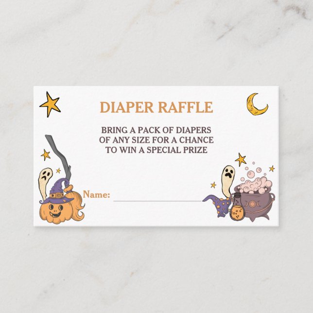 Carte D'accompagnement Un petit bou Halloween Baby shower Déchets Raffle (Devant)