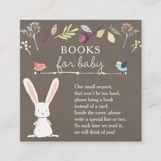 Carte D'accompagnement Un Petit Bunny Livres Pour Baby Book Demande Enclo (Devant)