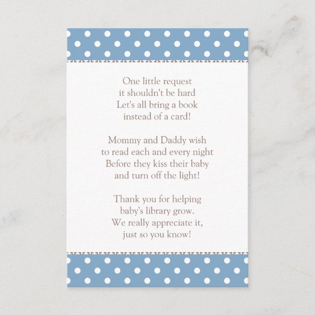 Carte D'accompagnement Un petit carnet de Baby showers bleu ardoise (Devant)