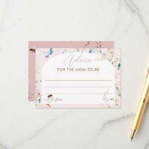 Carte D'accompagnement Un petit conseil de Baby shower Fleur sauvage pour