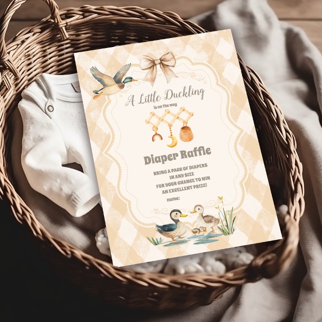 Carte D'accompagnement Un Petit Duckkker Baby shower Diapper Raffer (Créateur téléchargé)