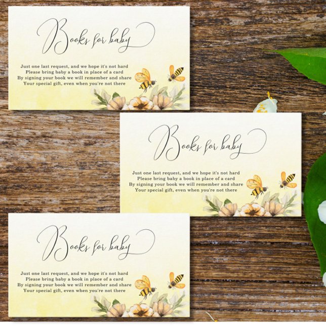Carte D'accompagnement Un petit livre d'abeilles pour le Baby shower bébé (Créateur téléchargé)