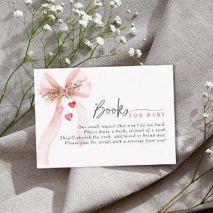 Carte D'accompagnement Un petit noeud rose Saint Valentin Baby shower