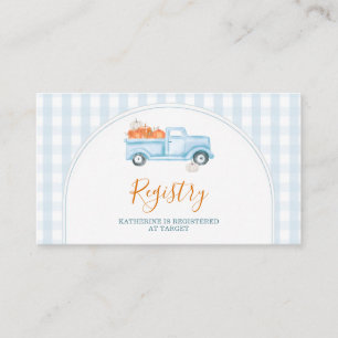 Carte D'accompagnement Un petit registre de Baby shower de camion bleu Ci