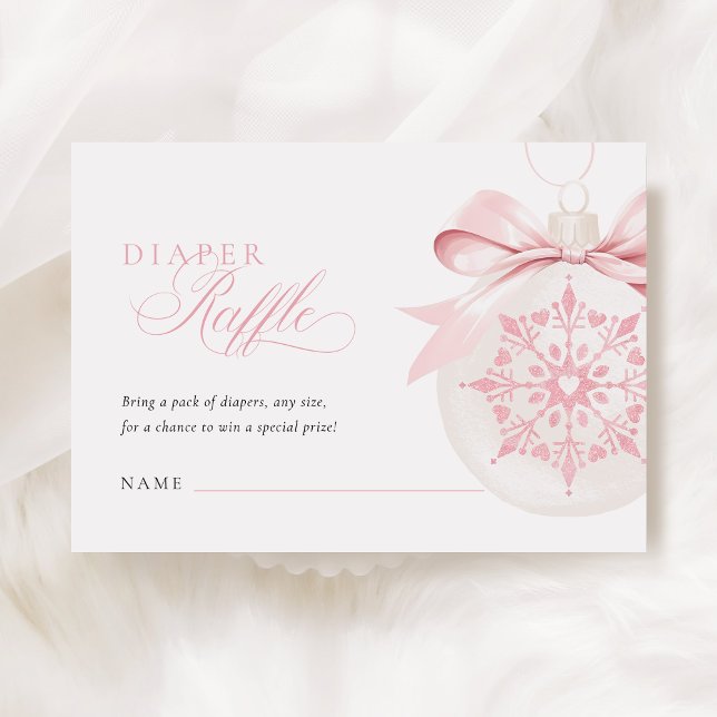 Carte D'accompagnement Un Petit Snowflake Fille Baby shower Déchets Raffl (Créateur téléchargé)