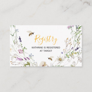 Carte D'accompagnement Un registre des Baby showers Fleurs sauvages de Li