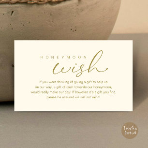 Carte D'accompagnement Un souhait de lune de miel, Mariage romantique mod