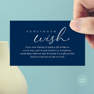 Carte D'accompagnement Un souhait de lune de miel, Mariage romantique mod