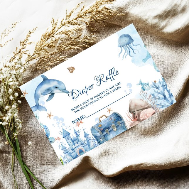 Carte D'accompagnement Under the sea Diaper Raffle Request Card (Créateur téléchargé)