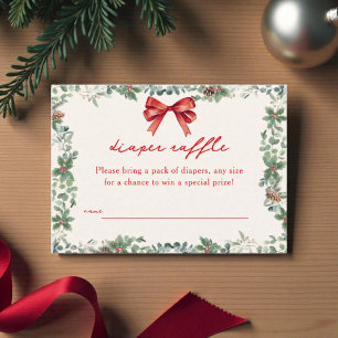 Carte D'accompagnement Une Baby Shower Noël Petite Fête Diaper Raffle