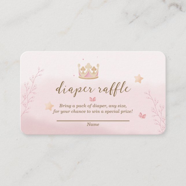 Carte D'accompagnement "Une couronne pour princesse" Pastel Shade Diaper  (Devant)