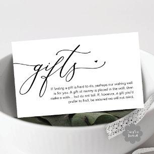 Carte D'accompagnement Une note de cadeaux, Mariage romantique moderne