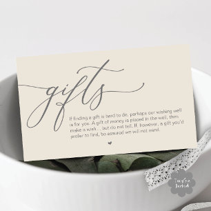 Carte D'accompagnement Une note de cadeaux, Mariage romantique moderne