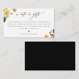 Carte D'accompagnement Une Note Sur Les Cadeaux Citrus Floral Mariage