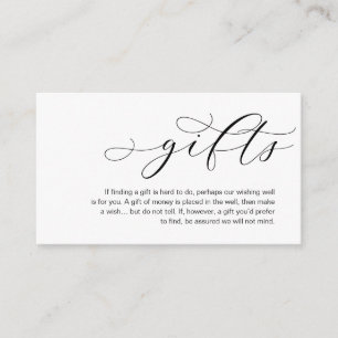 Carte D'accompagnement Une Note Sur Les Cadeaux De Mariage, Belle Éléganc