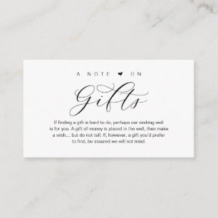 Carte D'accompagnement Une Note Sur Les Cadeaux De Mariage, Belle Éléganc