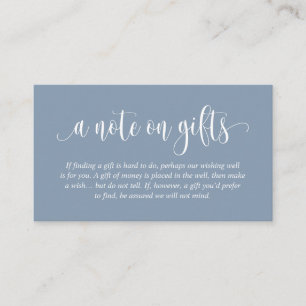 Carte D'accompagnement Une Note Sur Les Cadeaux De Mariage, Script Élégan