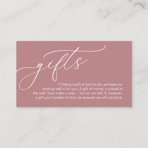 Carte D'accompagnement Une Note Sur Les Cadeaux, Mariage Romantique Moder