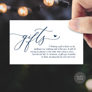 Carte D'accompagnement Une note sur les cadeaux, Mariage Romantique Moder