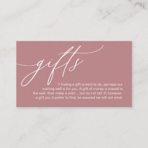 Carte D'accompagnement Une Note Sur Les Cadeaux, Mariage Romantique Moder
