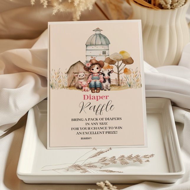 Carte D'accompagnement Une Petite Femme Est En Route ! Diapper Raffle (Créateur téléchargé)