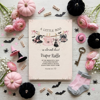 Carte D'accompagnement Une petite fille Boo Halloween rose Baby Shower