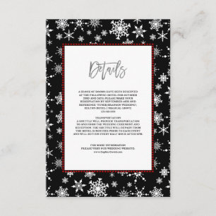 Carte D'accompagnement Vacances d'hiver Flocons de neige Rouge Buffalo Ma
