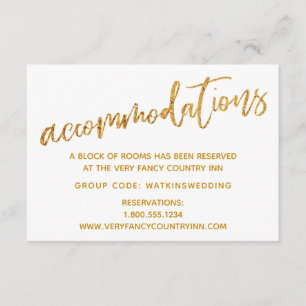 Carte D'accompagnement Vagues d'or moderne sur Mariage blanc
