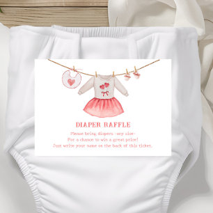Carte D'accompagnement Valentine Heart Girl Baby shower Déchets Raffle