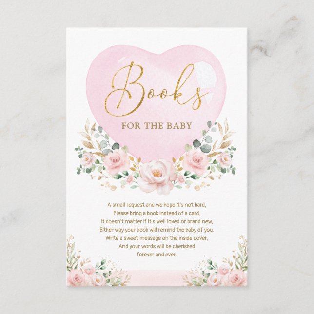 Carte D'accompagnement Valentines Chérie Floral Livres pour Bébé Fille (Devant)