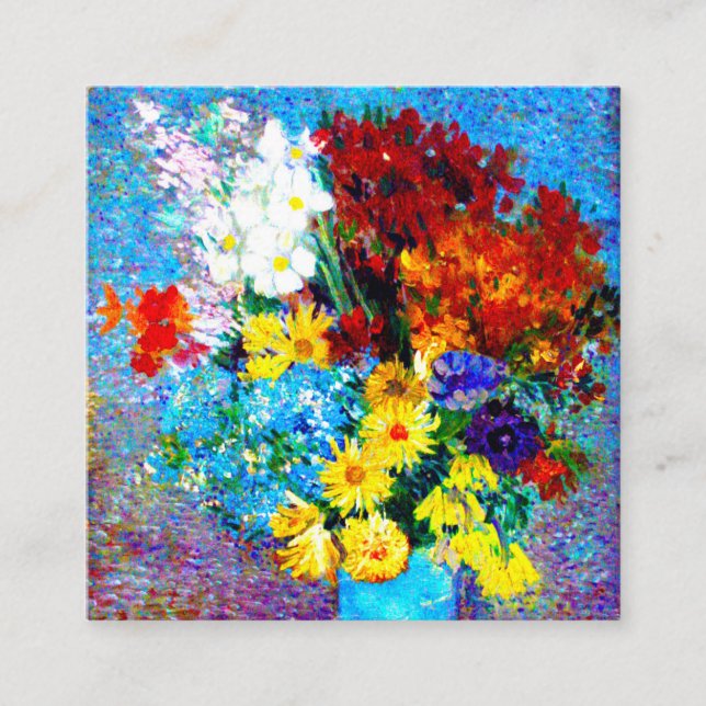 Carte D'accompagnement Van Gogh Flowers dans un Vase Bleu (Devant)