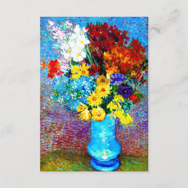 Carte D'accompagnement Van Gogh Flowers dans un Vase Bleu (Devant)