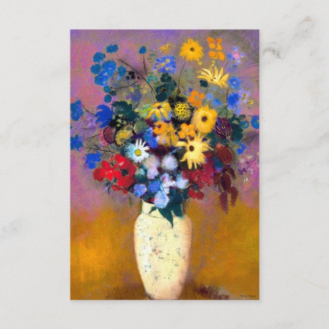 Carte D'accompagnement Vase blanc avec fleurs Odilon Redon (Devant)
