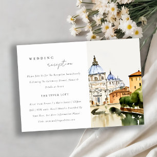 Carte D'accompagnement Vatican Rome Italie Paysage Réception de mariage
