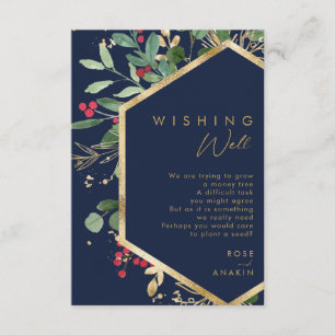 Carte D'accompagnement Végétation de Noël moderne Marine Wishing Well