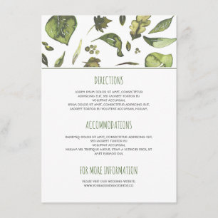 Carte D'accompagnement Verdure Aquarelle Feuille Détails Mariage
