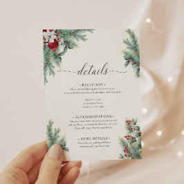 Carte D'accompagnement Verdure Baies d'hiver & Pine Aquarelle Détails