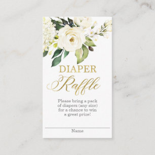 Carte D'accompagnement Verdure blanche et dorée Raffle de couches