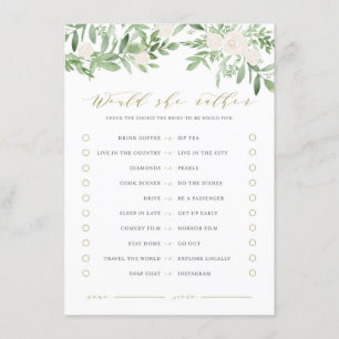 Carte D'accompagnement Verdure & Fleurs Blanches Voudrait-Elle Plutôt Jou