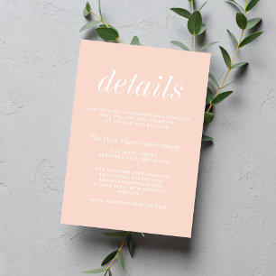 Carte D'accompagnement Véritable Simplicité 2 Rose Simple Mariage Minimal