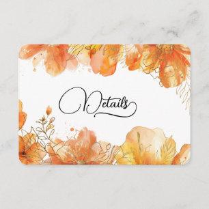 Carte D'accompagnement Verona Sunset Floral Gold QR Code Détails du Maria