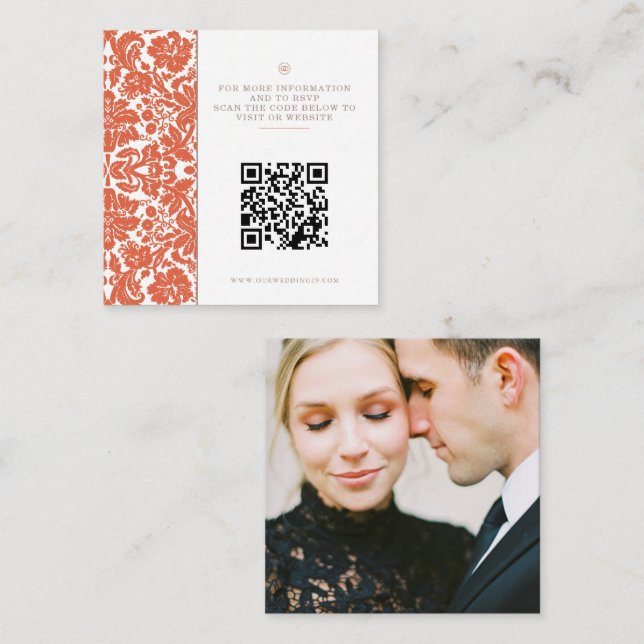 Carte D'accompagnement Vérone Sunset Mariage QR (Devant / Derrière)
