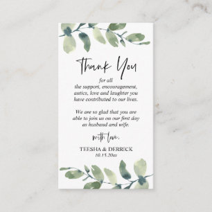 Carte D'accompagnement Vert moderne, Merci Mariage