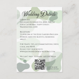 Carte D'accompagnement Vert organique Mariage Abstrait géométrique