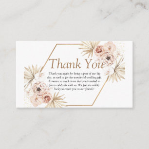 Carte D'accompagnement Vert rose vif eucalyptus floral merci en